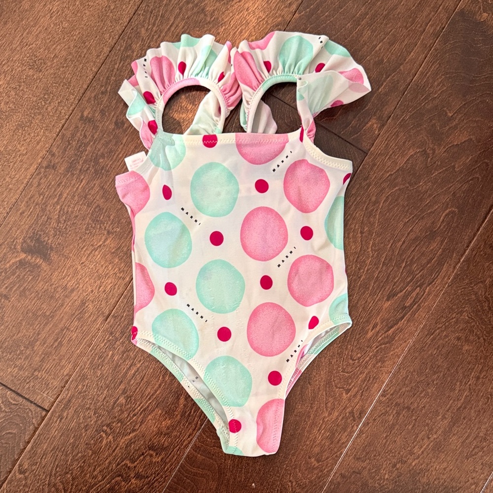 Marni Pink and Mint Polka Dot Swimsuit